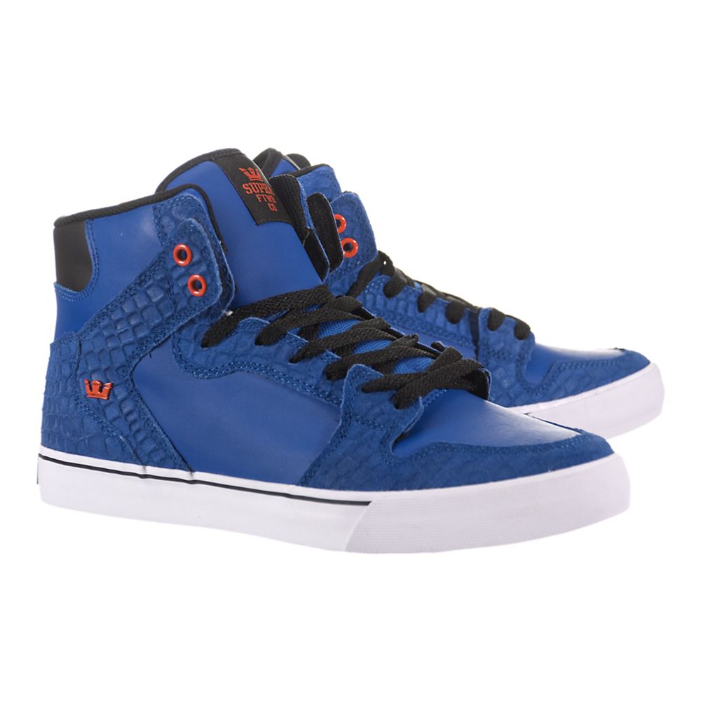 Baskets Montantes Supra Vaider Bleu Noir Royal/Orange-White Homme | TMO-06133516